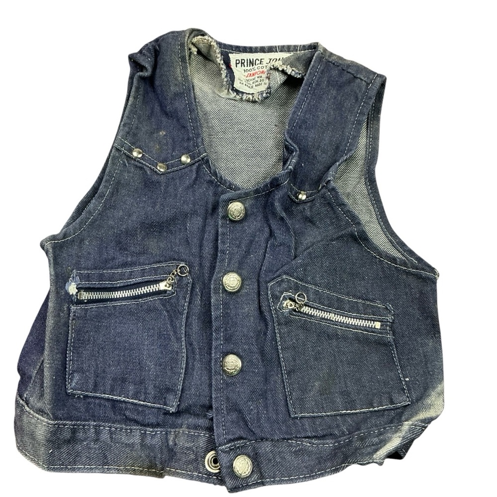 Vintage Prince John Sanforized 60s/70s denim vest Hong Kong 3T/4T